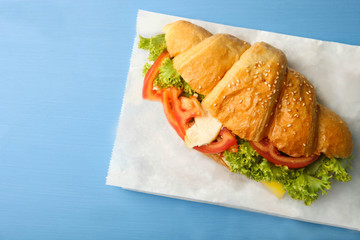 Croissant with vegetables