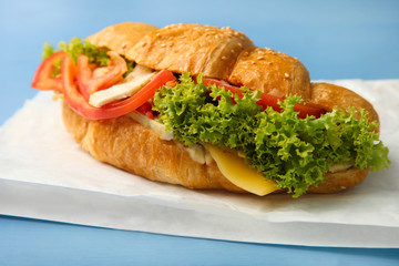 Croissant with vegetables