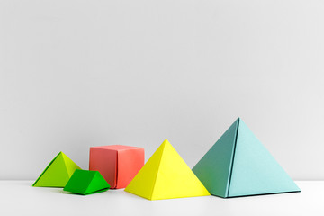 Abstract colorful geometrical background close up soft focus