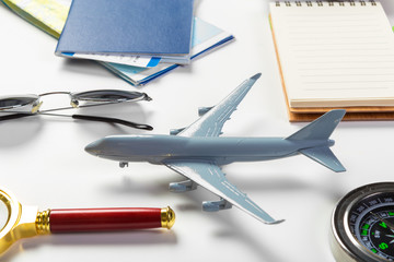 travel, summer vacation, tourism and objects concept