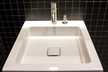 Close Up of water crane in bathroom