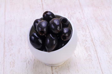 Pickled olives in the bowl