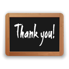 Vector Hand Drawn Thank You on a Blackboard