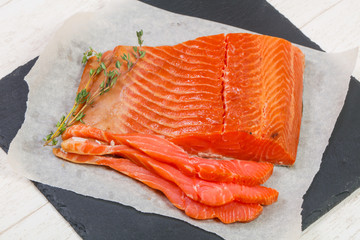 Raw trout fillet