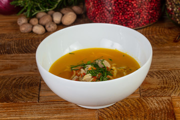 Appetizing chicken soup