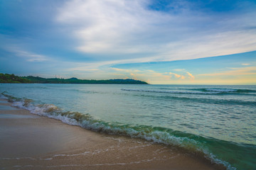 Beautiful Tropical Beach blue ocean background Summer view Sunshine at Sand and Sea Asia Beach Thailand Destinations 