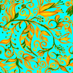 seamless floral pattern waretcolor