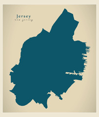 Modern City Map - Jersey New Jersey city of the USA
