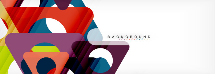 Abstract geometric background. Modern overlapping triangles. Unusual color shapes for your message. Business or tech presentation, app cover