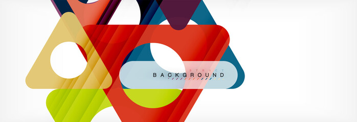 Abstract geometric background. Modern overlapping triangles. Unusual color shapes for your message. Business or tech presentation, app cover