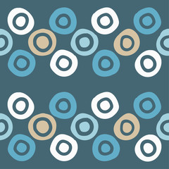 Fototapeta premium Polka dot seamless pattern. Geometric background. Brushwork. Dots, circles and buttons. Тextile rapport.