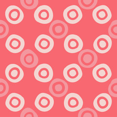 Polka dot seamless pattern. Geometric background. Brushwork. Dots, circles and buttons. Тextile rapport.