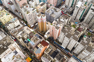 Aerial view of Hong Kong building