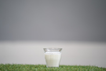 Close-up how to make ice latte coffee, the ingredients espresso and milk, using as a background or wallpaper