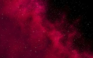 Colorful and beautiful space background. Outer space. Starry outer space texture. Templates, red background. 3D illustration