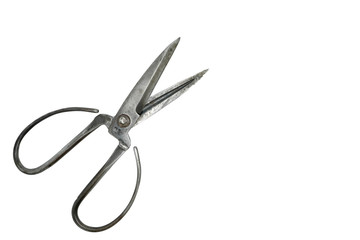 Vintage Scissors on white background from thailand.
