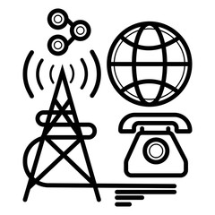 radio tower broadcast icon vector