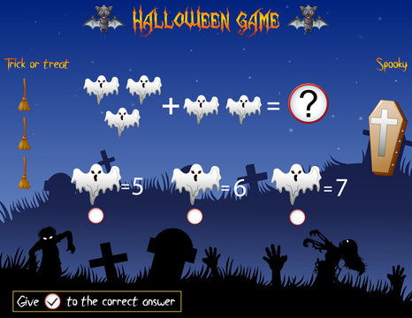 Game count the ghost in the halloween theme