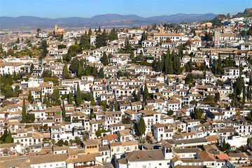 Fototapeta na wymiar View of the Albayzin quarter in Granada Spain