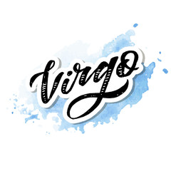 Virgo lettering Calligraphy Brush Text horoscope Zodiac sign