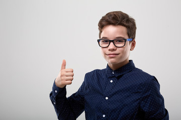Schoolboy with glasses