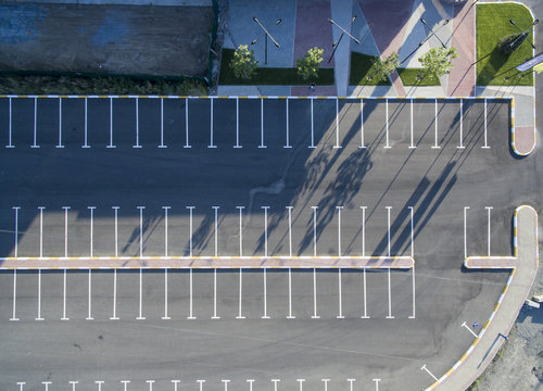 Asphalt, Car Parking, View From Above