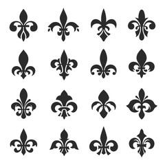 Fleur de lis symbol set vector illustration on white background © Vikivector