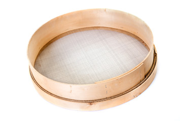 wooden sieve in studio