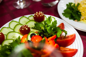 beautiful dishes in the restaurant