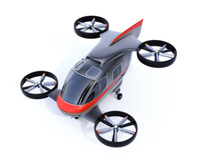 Self driving  Passenger Drone isolated on white background. 3D rendering image.
