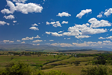Fototapeta na wymiar Landscape of farms and mountains in Eastern Cape