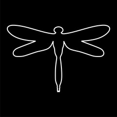Dragonfly insect vector icon on dark background