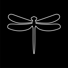 Dragonfly insect vector icon on dark background