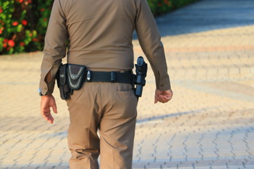 Police Pistol Focus Selected Background