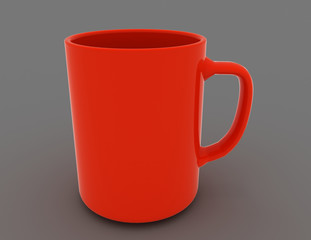 3d illustration of realistic classic red cupSave Comp . 3d rendered illustration