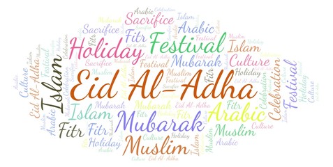 Eid Al-Adha word cloud.