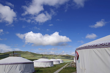 Fototapeta na wymiar モンゴルのツーリストゲルキャンプ