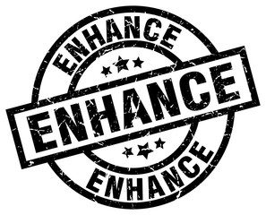 enhance round grunge black stamp