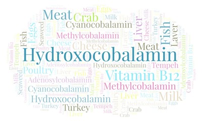 Hydroxocobalamin word cloud.