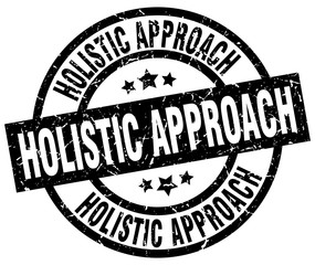 holistic approach round grunge black stamp