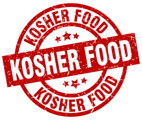kosher food round red grunge stamp