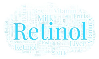 Fototapeta premium Retinol word cloud.