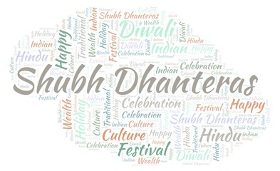 Fototapeta premium Shubh Dhanteras word cloud.