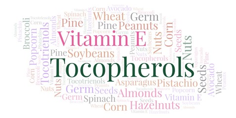 Tocopherols word cloud.