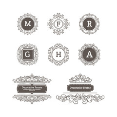 Set of Monogram & Decorative Frame Element