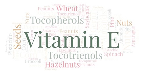 Vitamin E word cloud.