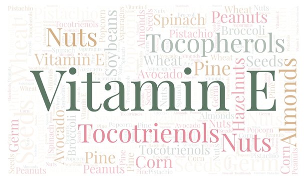 Vitamin E word cloud.