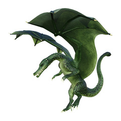 Obraz premium 3D Fantasy Fantasy Dragon na białym tle