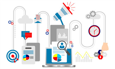 Concept for business marketing, analytics, strategy and startup. Vector graphic design.