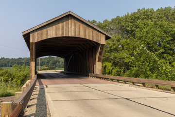Covered Bridge On Rural Road